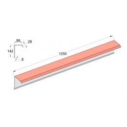 Фронтонная планка правая AeroDek Firenze терракота, 120*1250 мм