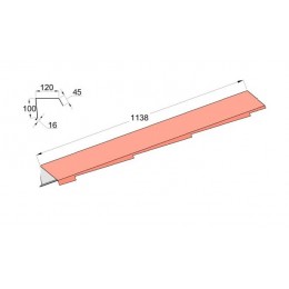Фронтонная планка правая AeroDek Robust тик, 120*1138 мм