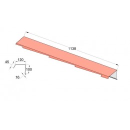 Фронтонная планка правая AeroDek Robust античный серый, 120*1138 мм