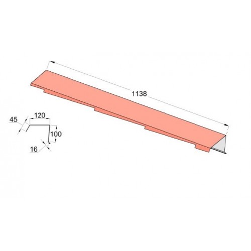 Фронтонная планка правая AeroDek Robust черный бриллиант, 120*1138 мм