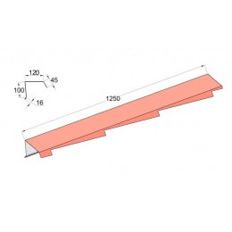 Фронтонная планка левая AeroDek Tradition антрацит, 120*1250 мм
