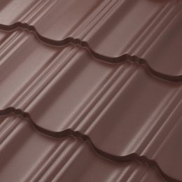 Металлочерепица AQUASYSTEM Гётеборг, St PE MATT Rooftop Matt 0,50мм (Zn180) RAL 8017 - коричневый шоколад