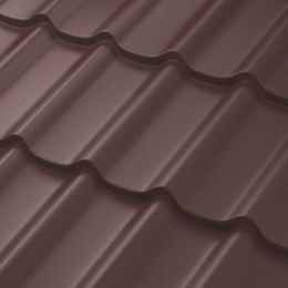 Металлочерепица AQUASYSTEM Стокгольм, St PE MATT Rooftop Matt 0,50мм (Zn180) RAL 8017 - коричневый шоколад