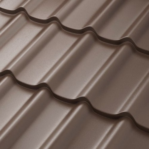 Металлочерепица AQUASYSTEM Стокгольм, St Pural BT 0,50мм (Zn275) RR 32 - темно-коричневый