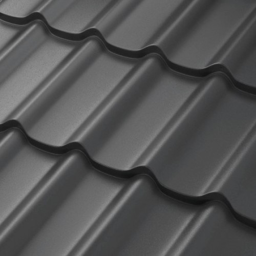 Металлочерепица AQUASYSTEM Стокгольм, St Pural BT MATT 0,50мм (Zn275) RR 2H3 - сланцевый