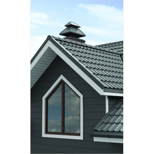 Металлочерепица AQUASYSTEM Стокгольм, St Crown BT MATT 0,50мм (Zn275) RR 23 - темно-серый