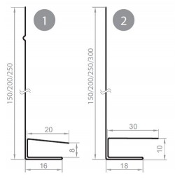 J-фаска 150 AQUASYSTEM L=2 м St PE 0,45мм (Zn140) RAL 8017 - коричневый шоколад