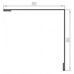 Планка угловая внешняя AQUASYSTEM L=2 м AL PE MATT RAL 1015 - слоновая кость