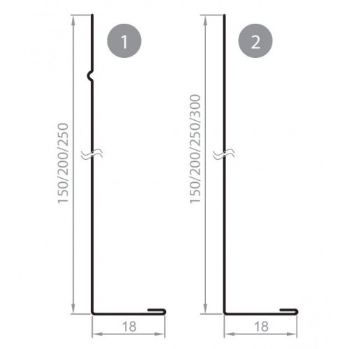 L-профиль 200 AQUASYSTEM L=2 м St PURAL MATT 0,5мм (Zn275) RAL 8017 - коричневый шоколад