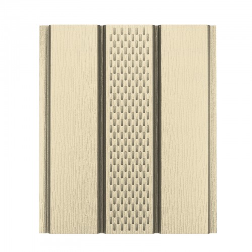 Софит алюминиевый с центральной перфорацией AQUASYSTEM 2,4*0,326/0,303 м Al PE MATT RAL 1015 - слоновая кость