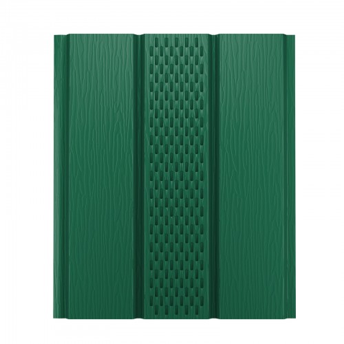 Софит металлический с центральной перфорацией AQUASYSTEM 2,4*0,326/0,303 м St PURAL 0,5мм (Zn275) RAL 6005 – зеленый