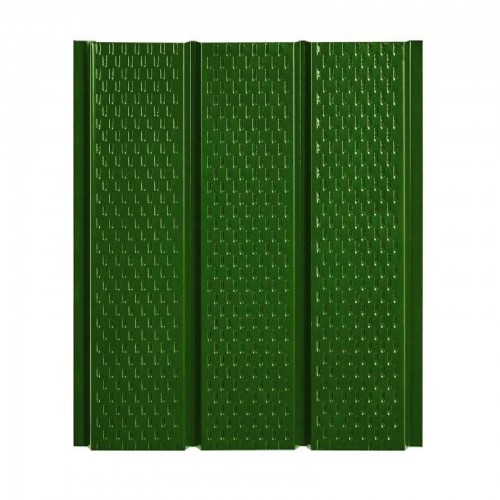 Софит металлический с полной перфорацией AQUASYSTEM 2,4*0,326/0,303 м St PURAL 0,5мм (Zn275) RAL 6005 – зеленый