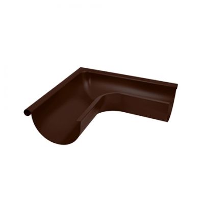 Угол желоба наружный 90° AQUASYSTEM коричневый шоколад, D125/90 мм, PURAL RAL 8017