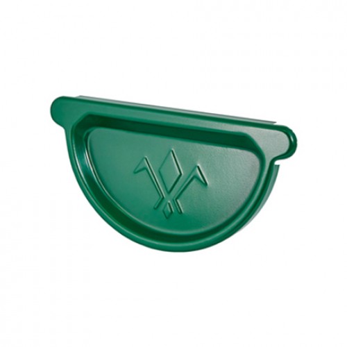 Заглушка желоба универсальная AQUASYSTEM, D125/90 мм, PURAL RAL 6005 – зеленый