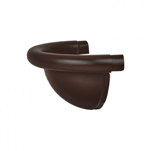 Заглушка желоба универсальная полукруглая AQUASYSTEM, D150/100 мм, PURAL MATT RAL 8017 – коричневый шоколад