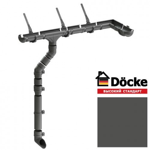 Труба водосточная L=3 м Docke LUX, D140/100 мм, RAL 7024 – графит