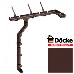 Воронка для одиночной установки (коллектор) Docke Lux, D140/100 мм, RAL 8019 – шоколад