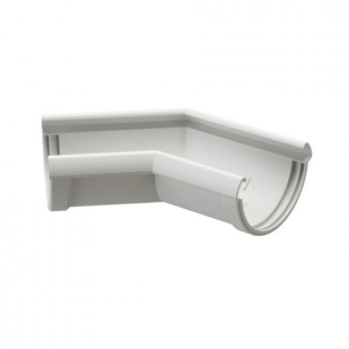 Угол желоба универсальный 135° Docke LUX, D140/100 мм, RAL 9003 – пломбир