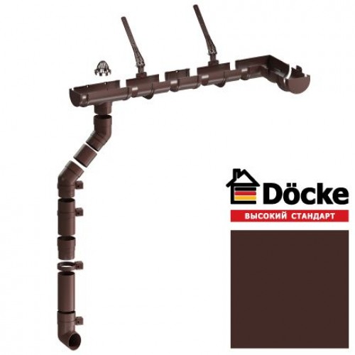 Крюк карнизный металлический L=140мм Docke PREMIUM, D120/85 мм, RAL 8019 – шоколад