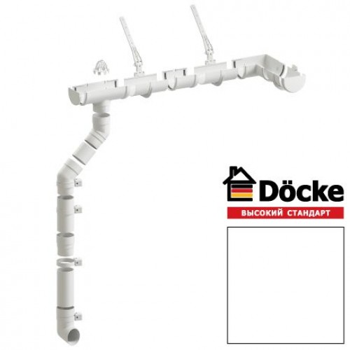 Колено 45° Docke PREMIUM, D120/85 мм, RAL 9003 – пломбир