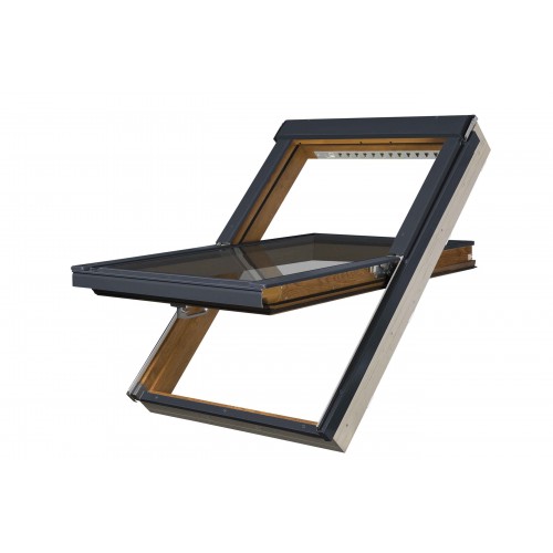 FAKRO PTP-V/GO U3 – мансардное окно ПВХ с ламинированным покрытием золотой дуб, 660*980 мм