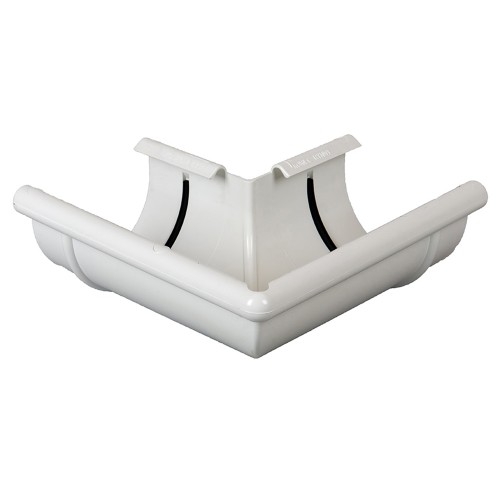 Угол желоба наружный 90° Gamrat, D125/110 мм, RAL 9010 – белый