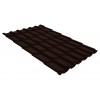 Металлочерепица Grand Line Classic GreenCoat Pural BT 0.5мм RAL 8017 - коричневый шоколад