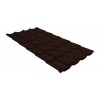 Металлочерепица Grand Line Kamea GreenCoat Pural BT 0.5мм RAL 8017 - коричневый шоколад