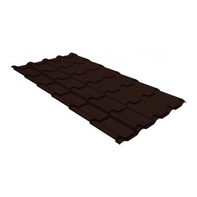 Металлочерепица Grand Line Kamea GreenCoat Pural BT 0.5мм RAL 8017 - коричневый шоколад