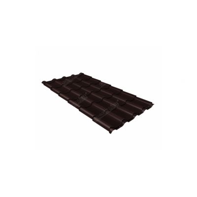 Металлочерепица Grand Line Kamea Drap TwinColor 0.45мм RAL 8017 - коричневый шоколад