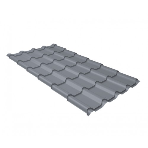 Металлочерепица Grand Line Kamea PE 0.45мм RAL 9006 - серебристый