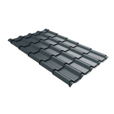 Металлочерепица Grand Line Kamea Rooftop Matte 0.5мм RAL 7016 - антрацитово-серый
