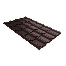 Металлочерепица Grand Line Kamea Rooftop Matte 0.5мм RR 32 - темно-коричневый
