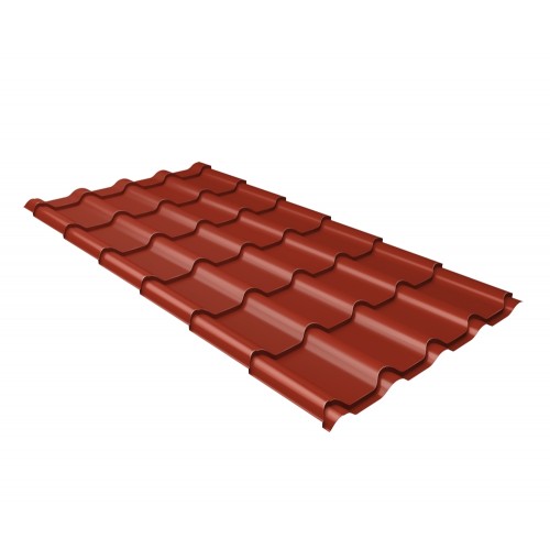 Металлочерепица Grand Line Kamea Velur 0.5мм RAL 3009 - оксид красный