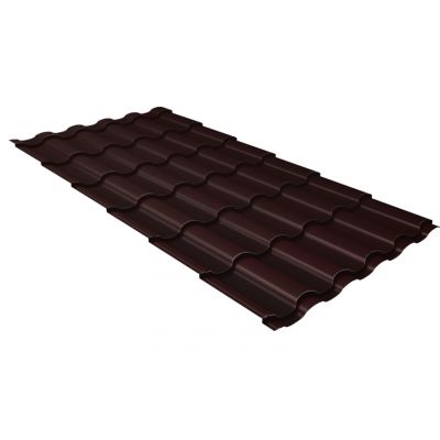 Металлочерепица Grand Line Kredo Drap 0.45мм RAL 8017 - коричневый шоколад