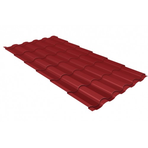 Металлочерепица Grand Line Kredo Satin 0.5мм RAL 3011 - коричнево-красный