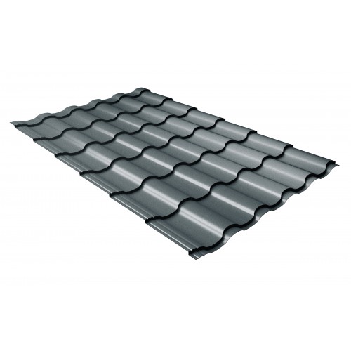Металлочерепица Grand Line Kredo Velur X 0.5мм RAL 7016 - антрацитово-серый