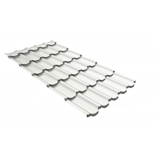 Металлочерепица Grand Line Kvinta plus PE 0.45мм RAL 9003 - сигнальный белый