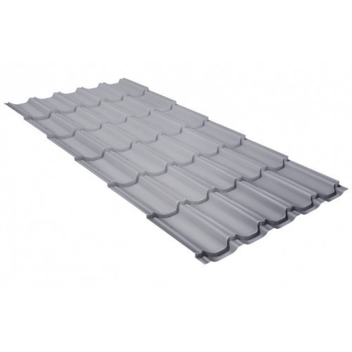 Металлочерепица Grand Line Kvinta plus Satin 0.5мм RAL 9006 - серебристый