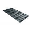 Металлочерепица Grand Line Kvinta plus Velur X 0.5мм RAL 7016 - антрацитово-серый