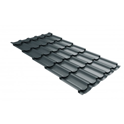 Металлочерепица Grand Line Kvinta plus Rooftop Matte 0.5мм RAL 7016 - антрацитово-серый