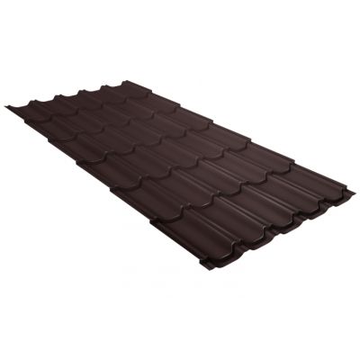 Металлочерепица Grand Line Kvinta plus Velur 0.5мм RAL 8017 - коричневый шоколад