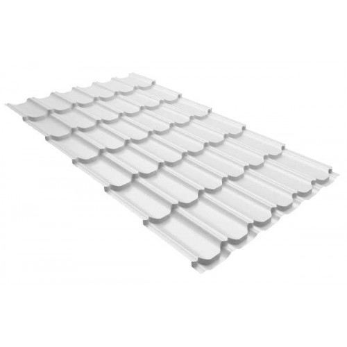 Металлочерепица Grand Line Kvinta plus Drap 0.45мм RAL 9003 - сигнальный белый