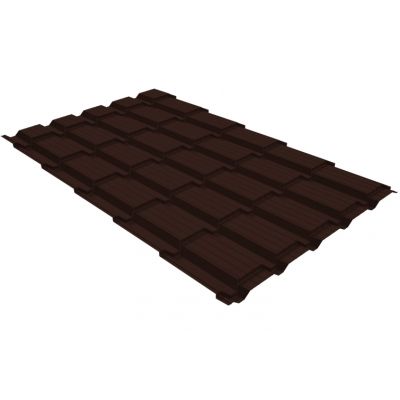Металлочерепица Grand Line Quadro Profi Drap 0.45мм RAL 8017 - коричневый шоколад