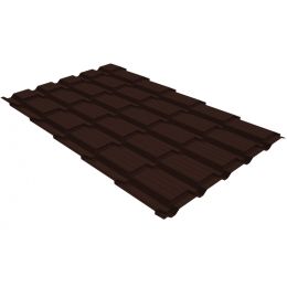 Металлочерепица Grand Line Quadro Profi PE 0.45мм RAL 8017 - коричневый шоколад