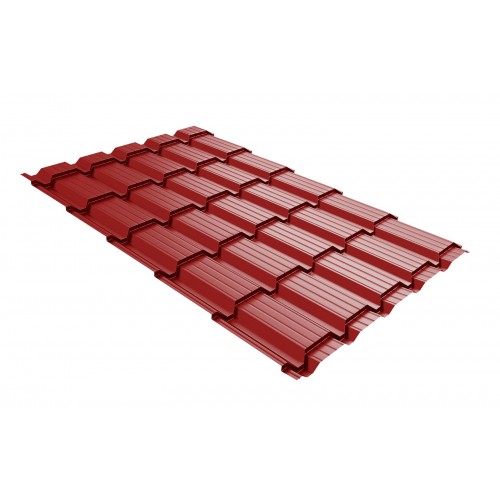 Металлочерепица Grand Line Quadro Profi Rooftop Matte 0.5мм RAL 3011 - коричнево-красный