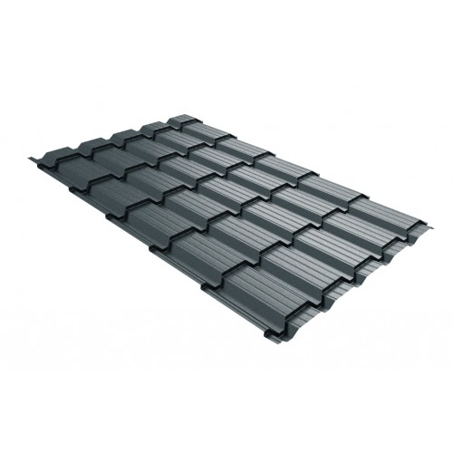 Металлочерепица Grand Line Quadro Profi Rooftop Matte 0.5мм RAL 7016 - антрацитово-серый