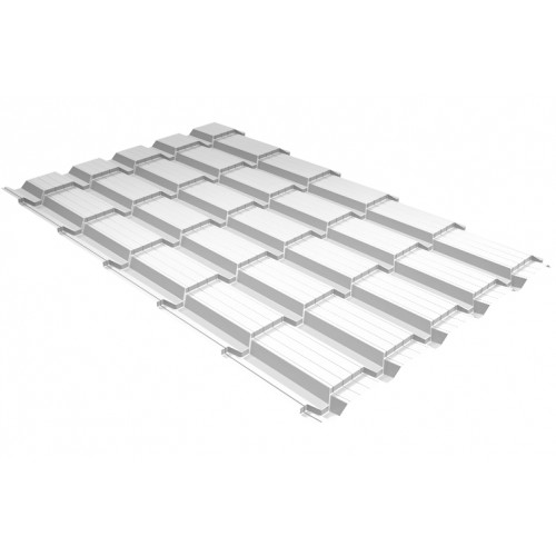 Металлочерепица Grand Line Quadro Profi Satin 0.5мм RAL 9003 - сигнальный белый