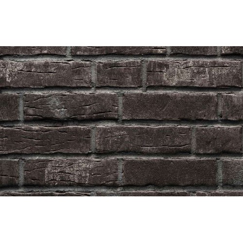 Клинкерная фасадная плитка Stroeher Steinlinge 376 platinschwarz рельефная NF14, 240*71*14 мм