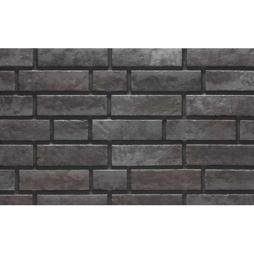 Клинкерная фасадная плитка Stroeher Zeitlos 359 kohlenglanz рельефная, 400*71*14 мм